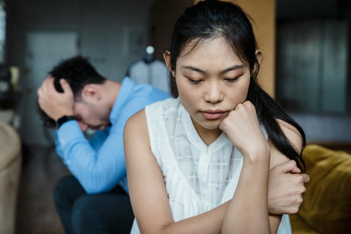 Couple in emotional distress after man reveals his teeth aren’t real, causing feelings of betrayal and broken trust.